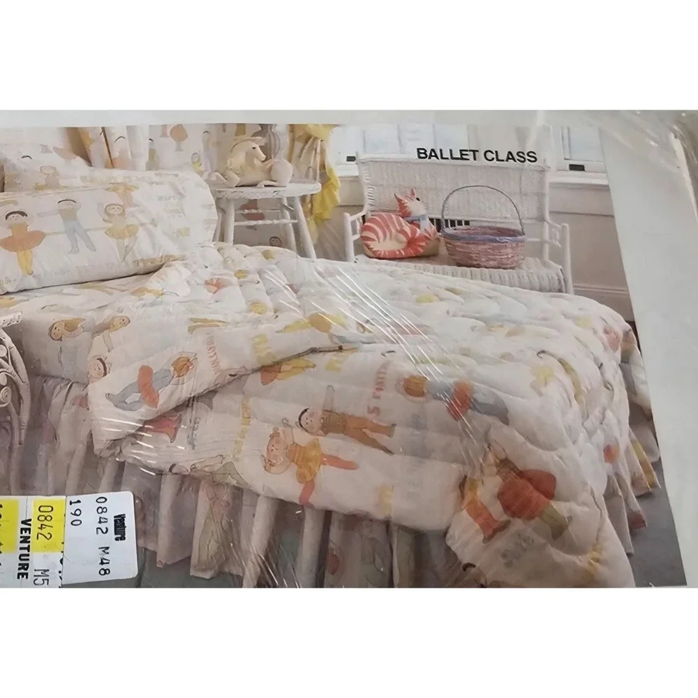 Vintage 80s 90s Springmaid Ballet Class Twin Comforter Pastel‎ Ballet Positions